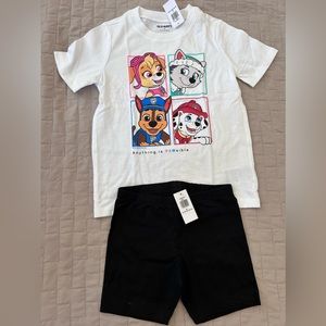 Girls 5T Paw Patrol Biker Short Outfit